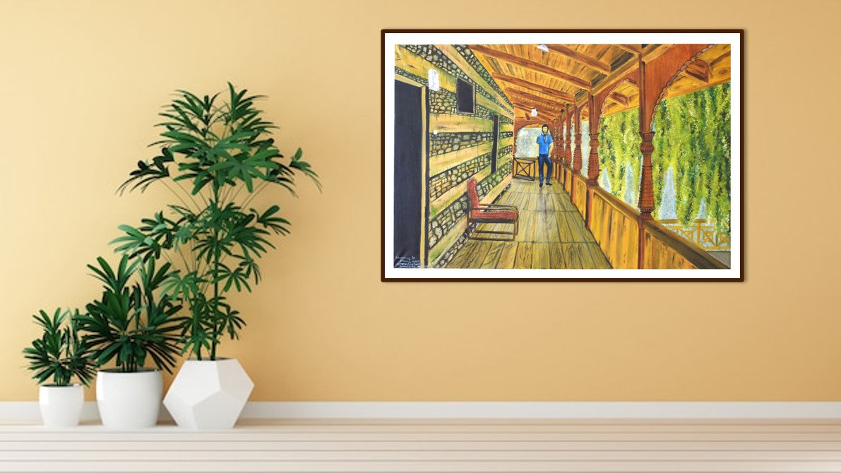 Wooden house in Manali Art Prints