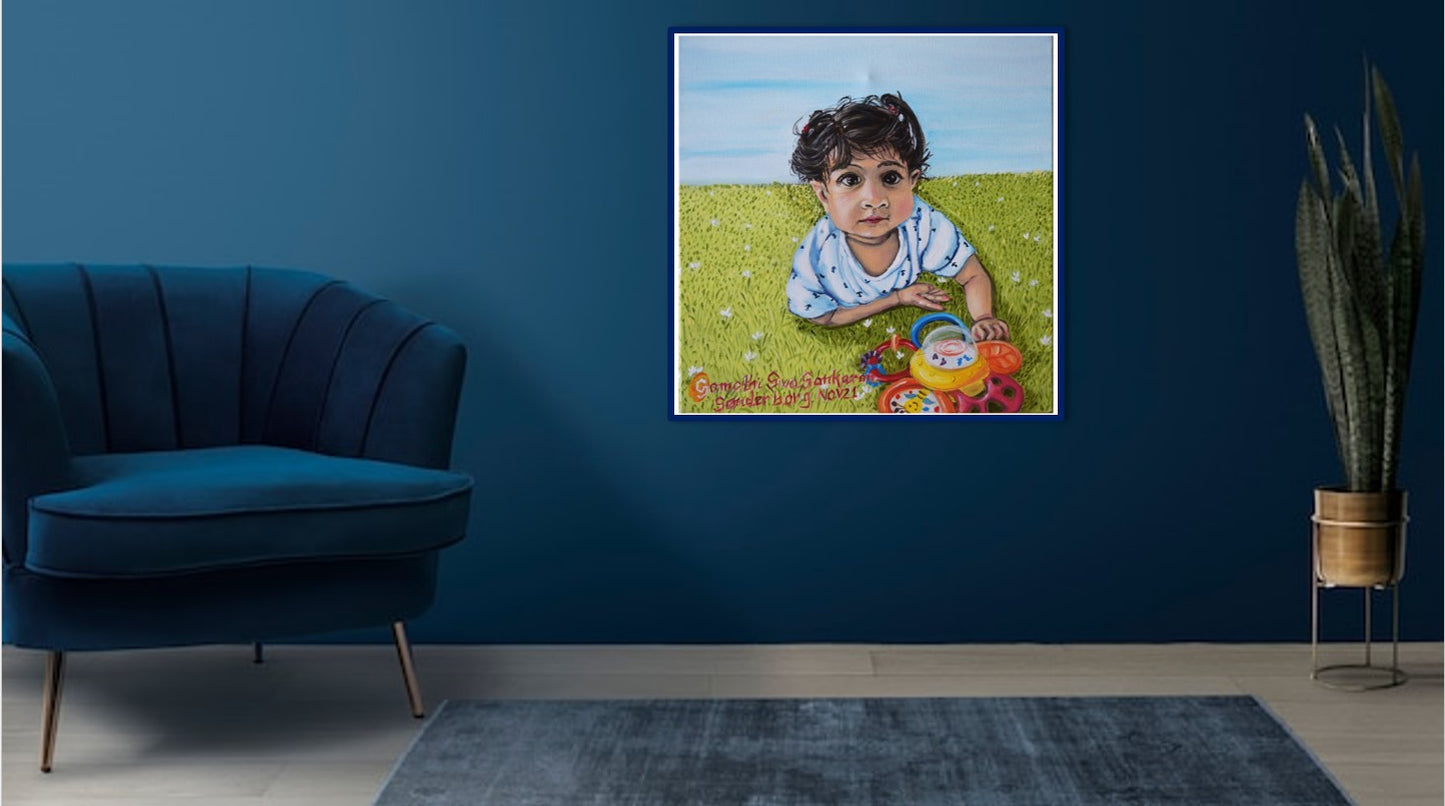 Portrait of a baby girl Art Prints