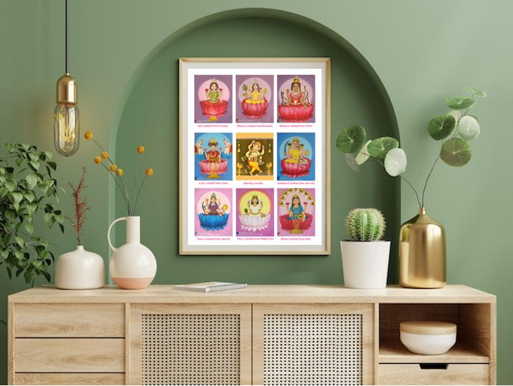 Attract abundance with Ashtalakshmi and Dancing Ganesha Artprints