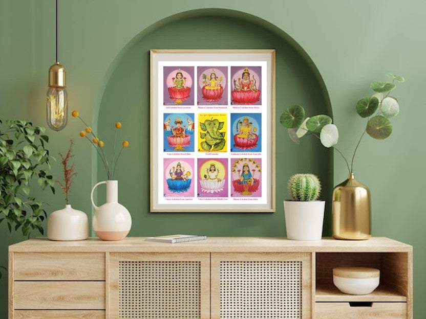 Attract abundance with Ashtalakshmi and Leaf Ganesha Artprints